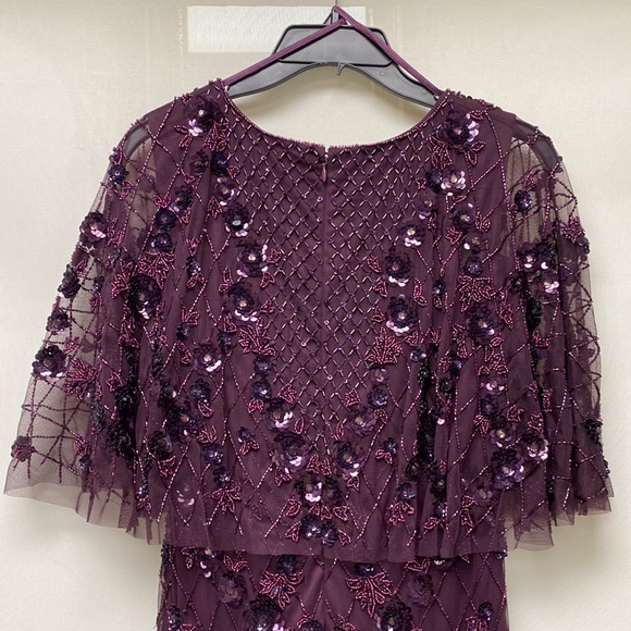 Adrianna Papell pop over beaded long gown - Picture 9 of 13